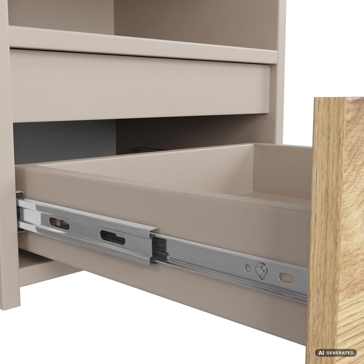 NACHTTISCH CL1 Kaschmir 40 cm 1 Schublade Front Artisan-Eiche matt 1 Einlegeboden B40xH40xT35 cm - Beige/Braun, Holzwerkstoff (40/40/35cm) - Akord