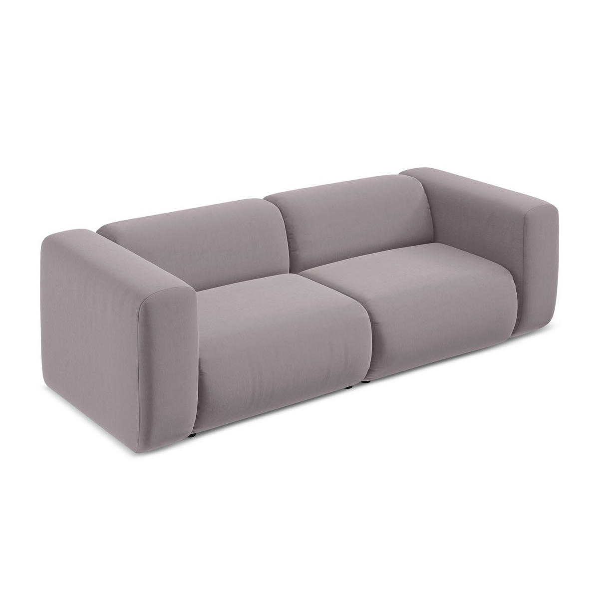 3-SITZER SOFA Samt Stoff Violett - Lila/Flieder, Kunststoff/Textil (228/70/89cm) - LaMiaSofa