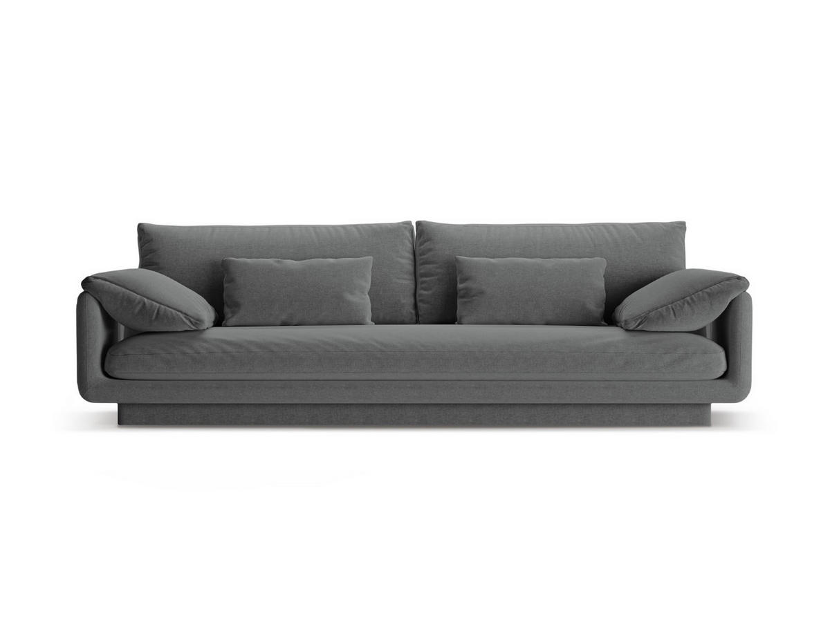 SOFA Torino aus strukturiertem Stoff dunkelgrau 4 Sitzplätze - Dunkelgrau, Textil (250/83/103cm) - Micadoni