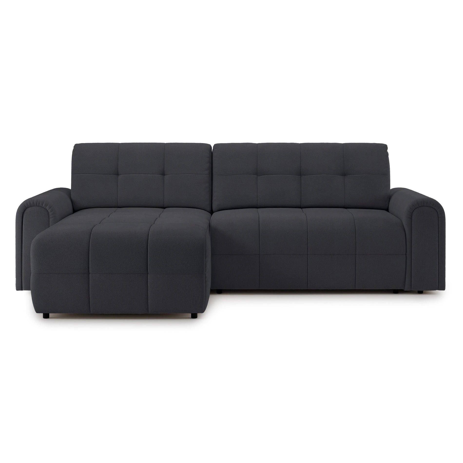 ECKSOFA Simolla Anthrazit links - Dunkelgrau/Schwarz, Kunststoff/Textil (268/180cm) - Selsey