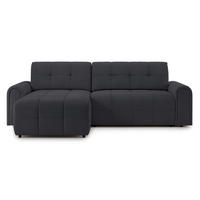ECKSOFA Simolla Anthrazit links - Dunkelgrau/Schwarz, Kunststoff/Textil (268/180cm) - Selsey