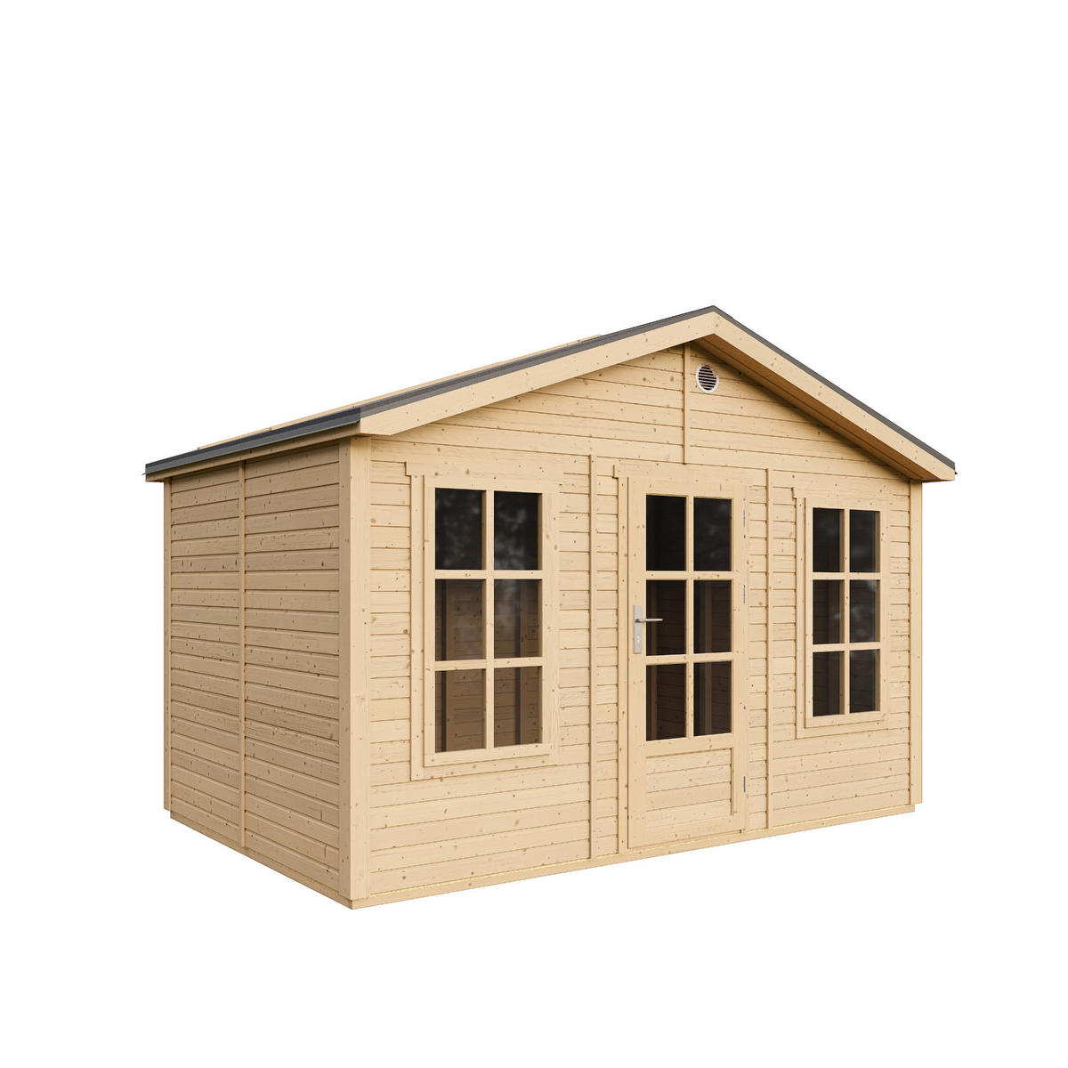 GARTENHAUS HOLZ M734 370 x 240 cm - Naturfarben, Holz (382/267/276cm) - Timbela