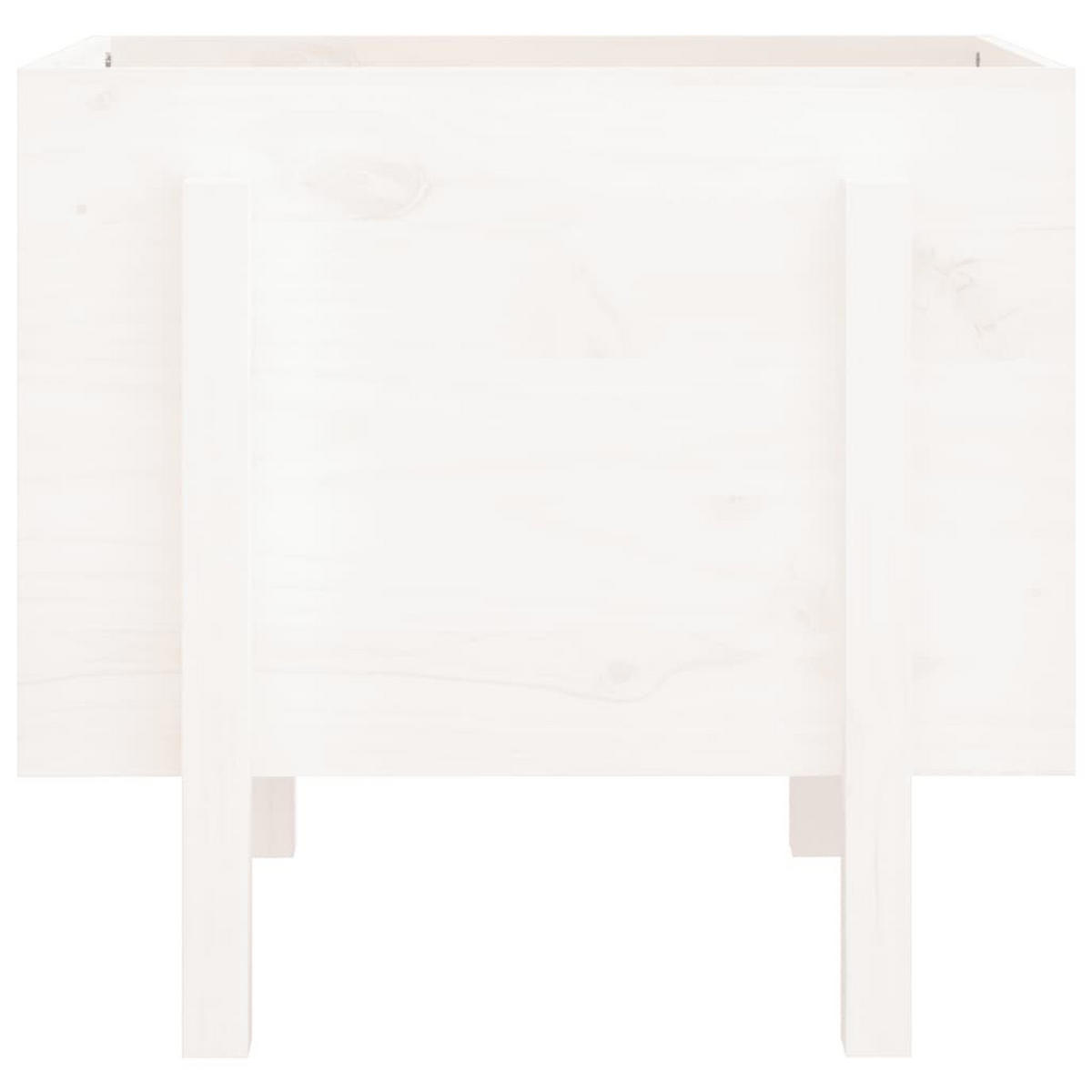 PFLANZKÜBEL Weiß 62x50x57 cm Massivholz Kiefer - Weiß, Holz (62/57/50cm)