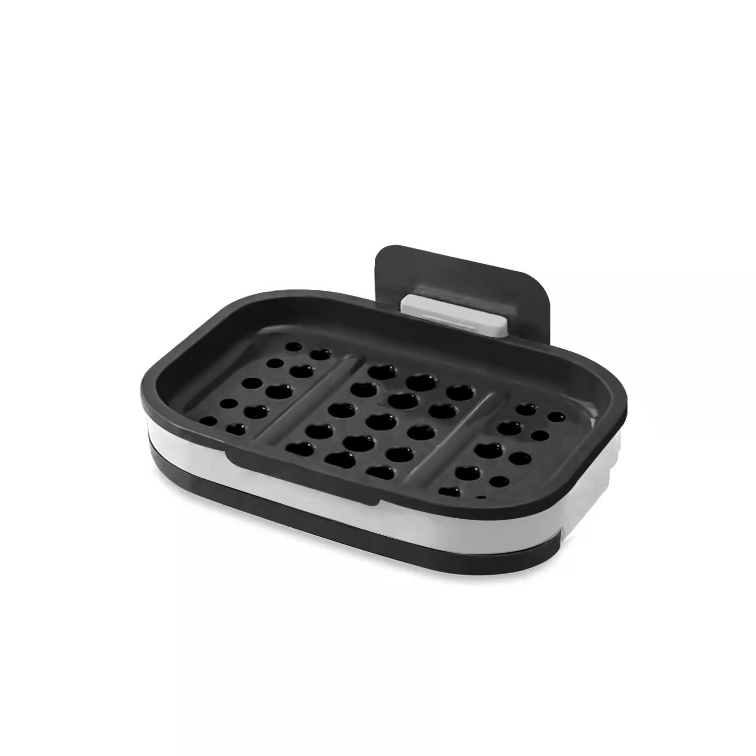 SEIFENSCHALE 13/9/2 cm zum kleben (Grau) - Grau, Kunststoff (9/2/13cm) - Intirilife