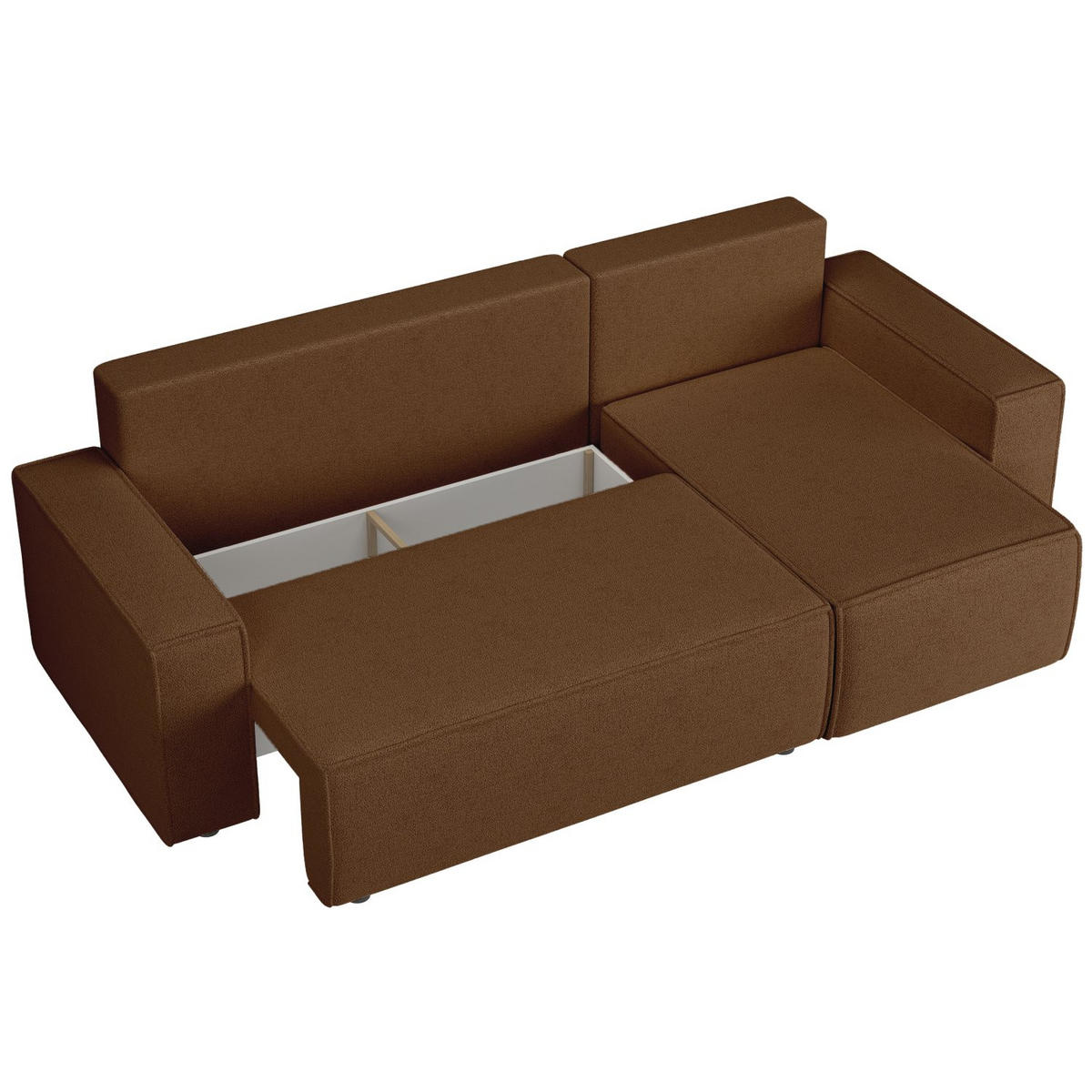 ECKSOFA Copertino Braun beidseitig montierbar - Schwarz/Braun, Kunststoff/Textil (244/145cm) - Selsey