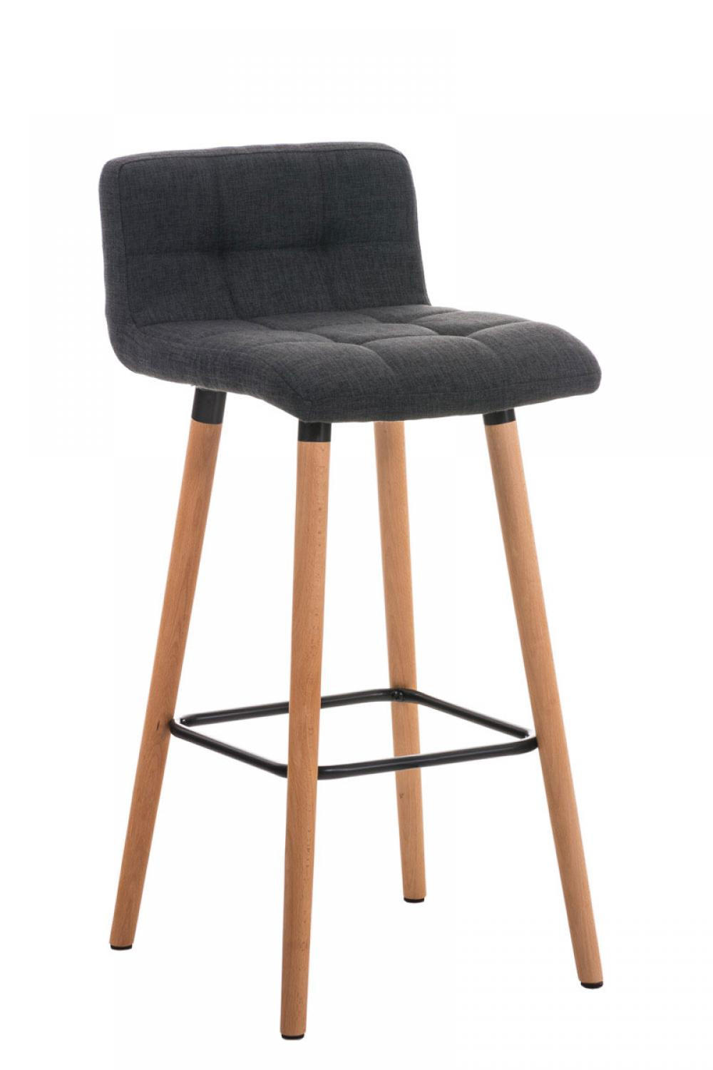 BARHOCKER Stoff Dunkelgrau - Eukalyptusholzfarben/Dunkelgrau, Holz/Textil (42/94/49cm) - CLP