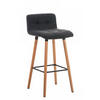 BARHOCKER Stoff Dunkelgrau - Eukalyptusholzfarben/Dunkelgrau, Holz/Textil (42/94/49cm) - CLP