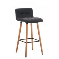 BARHOCKER Stoff Dunkelgrau - Eukalyptusholzfarben/Dunkelgrau, Holz/Textil (42/94/49cm) - CLP