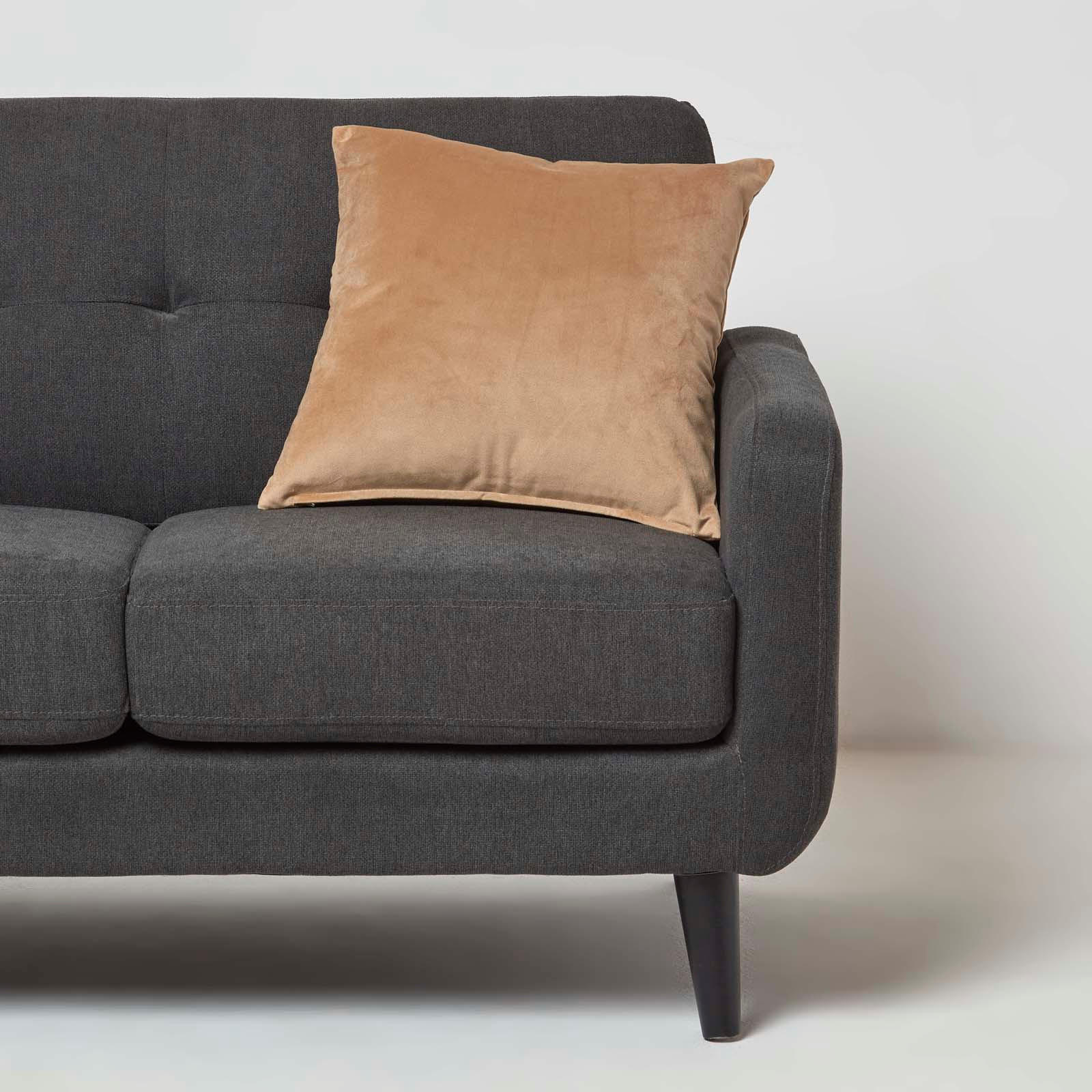 SAMTKISSEN beige 45/45 cm - Beige, Textil (45/45cm) - Homescapes