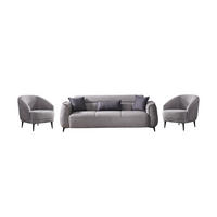 SITZGARNITUR Cordoba, Grau Stellvariante 3+1+1 - Grau, Holzwerkstoff/Kunststoff (245/85/104cm)