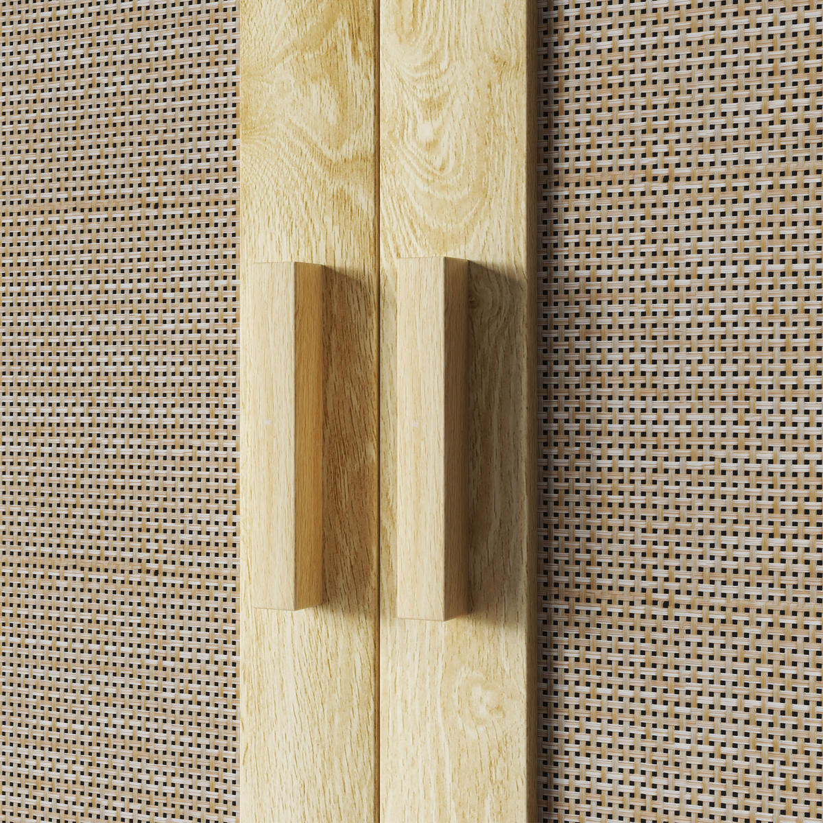 HÄNGESCHRANK DE-15896 mit Rattantüren & offenem Fach Eichenoptik - Eichefarben, Holzwerkstoff (20/66.5/59cm) - ComfortXL