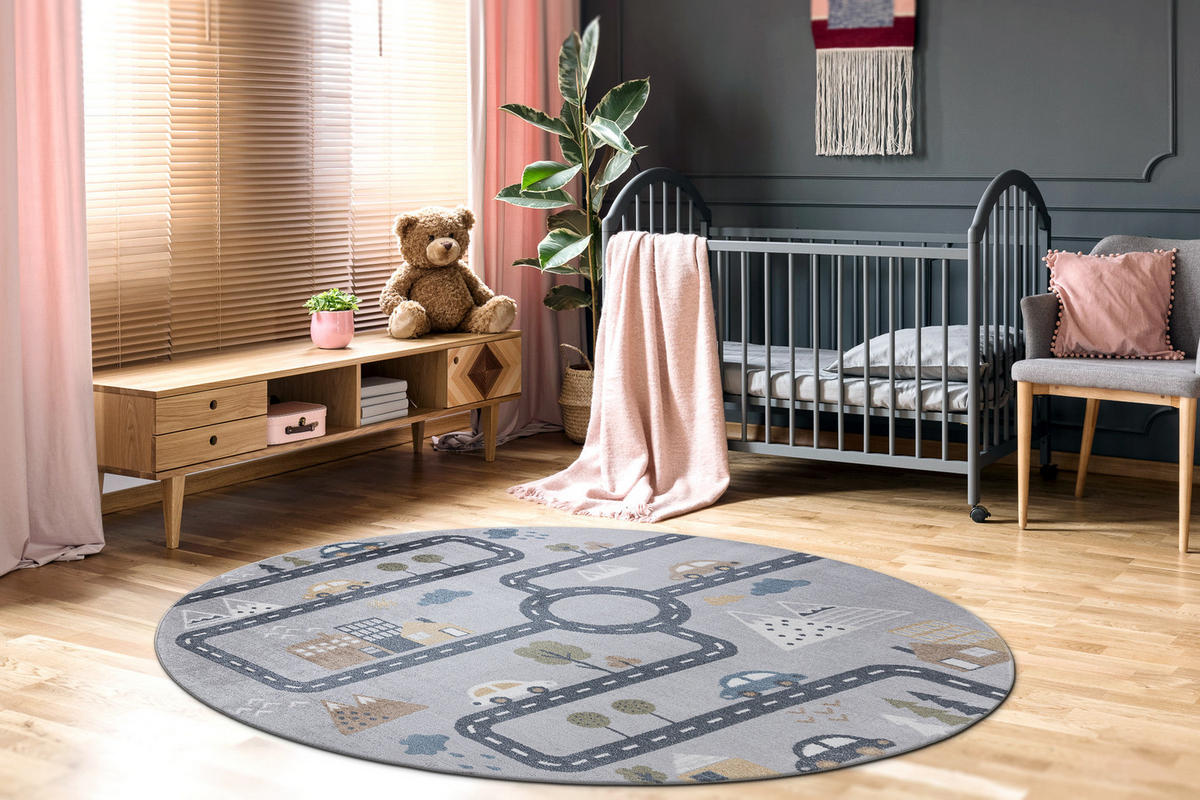TEPPICH Bono 140 cm - Grau, Textil (140/140cm) - rugsX