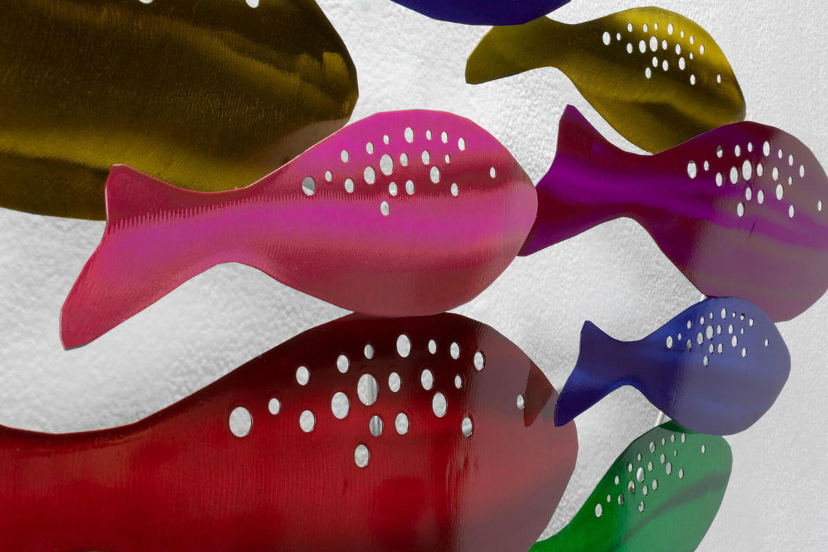 WANDDEKO Bunt 120/44 cm - Multicolor, Metall (3.17/44/5cm) - KUNSTLOFT