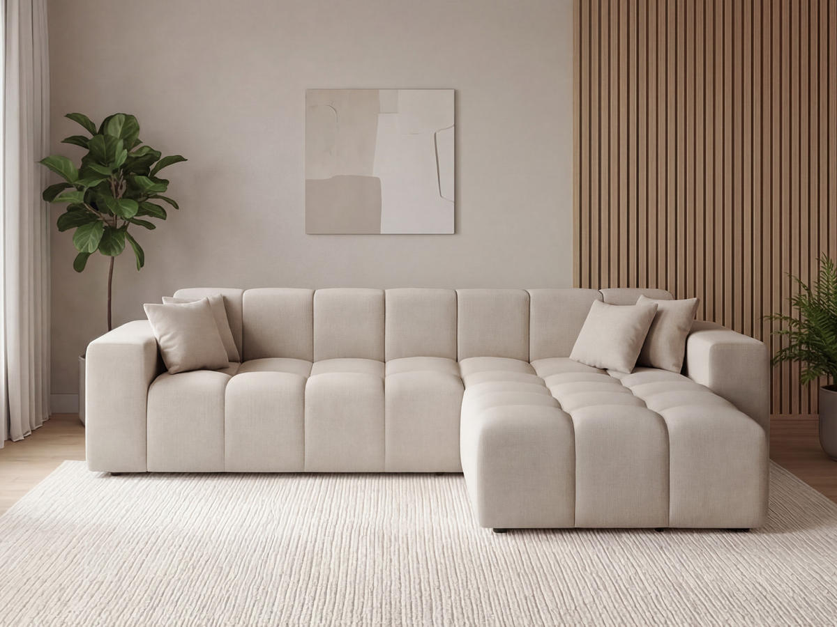 ECKSOFA Loopo Beige Rechts - Beige, Holz/Textil (265/180cm) - Graingold