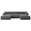WOHNLANDSCHAFT modulares Sofa Tesso-U1 - 285x160x70 cm Dunkelgrau Cord - Dunkelgrau, Holzwerkstoff/Textil (285/70/160cm) - ALTDECOR