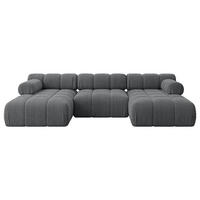 WOHNLANDSCHAFT modulares Sofa Tesso-U1 - 285x160x70 cm Dunkelgrau Cord - Dunkelgrau, Holzwerkstoff/Textil (285/70/160cm) - ALTDECOR