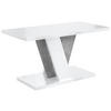 KAFFEETISCH 110x70x60 cm - Hochglanz Weiß / Betonoptik - INEY - Weiß Hochglanz, Holzwerkstoff (110/70/60cm) - ALTDECOR