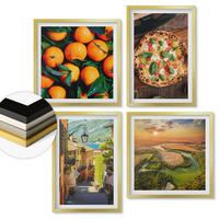 WANDBILDER 4er Set - 50x50 cm & 40x60 cm Goldrahmen - Italienische Flüsse, Hügel, Straße - Goldfarben, Kunststoff (50/50cm) - ArtPrintCave