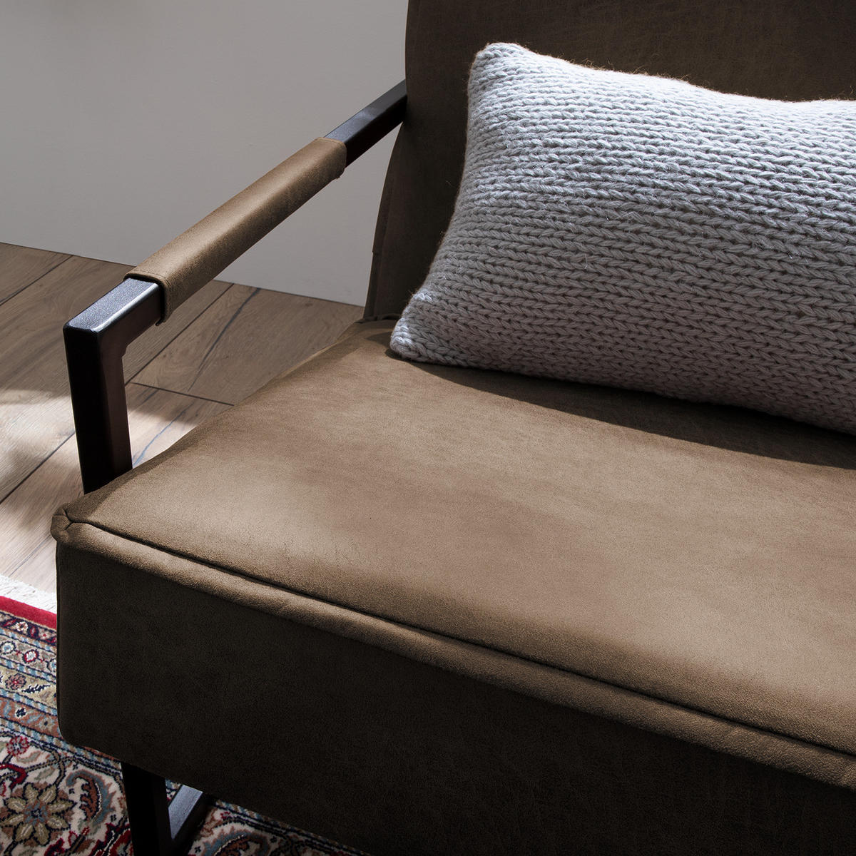 SESSEL - Antiklederlook - Braun, Textil (66/74/82cm) - home24