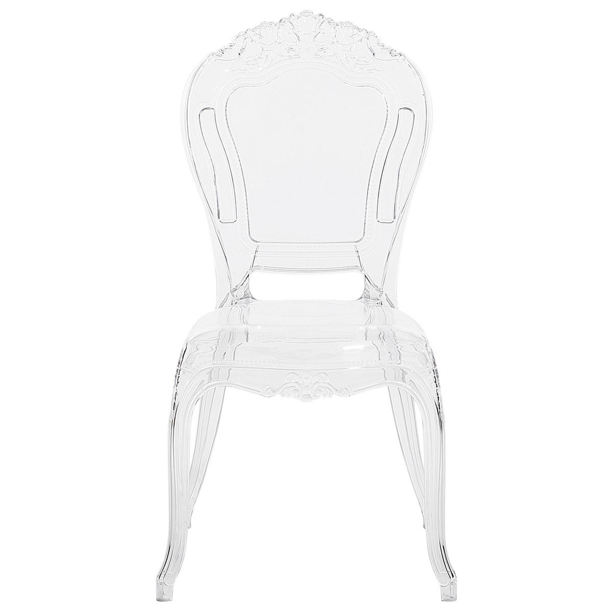 ESSZIMMERSTUHL 2er-Set Kunststoff Transparent Vermont - Transparent, Kunststoff (52/98/52cm) - Beliani