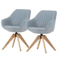 ARMLEHNENSTUHL - Drehbar - Hellblau, Holz/Textil (60/83/65cm) - home24