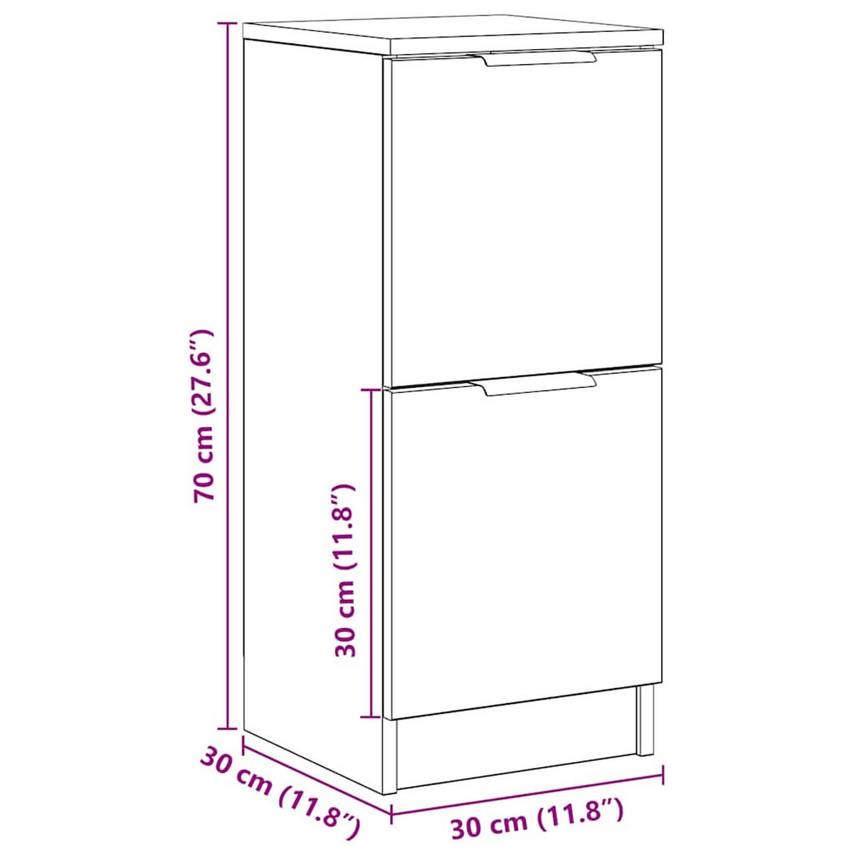 SIDEBOARD Artisan-Eiche 30/30/70 Cm Holzwerkstoff - Braun, Holzwerkstoff (30/70/30cm) - vidaXL