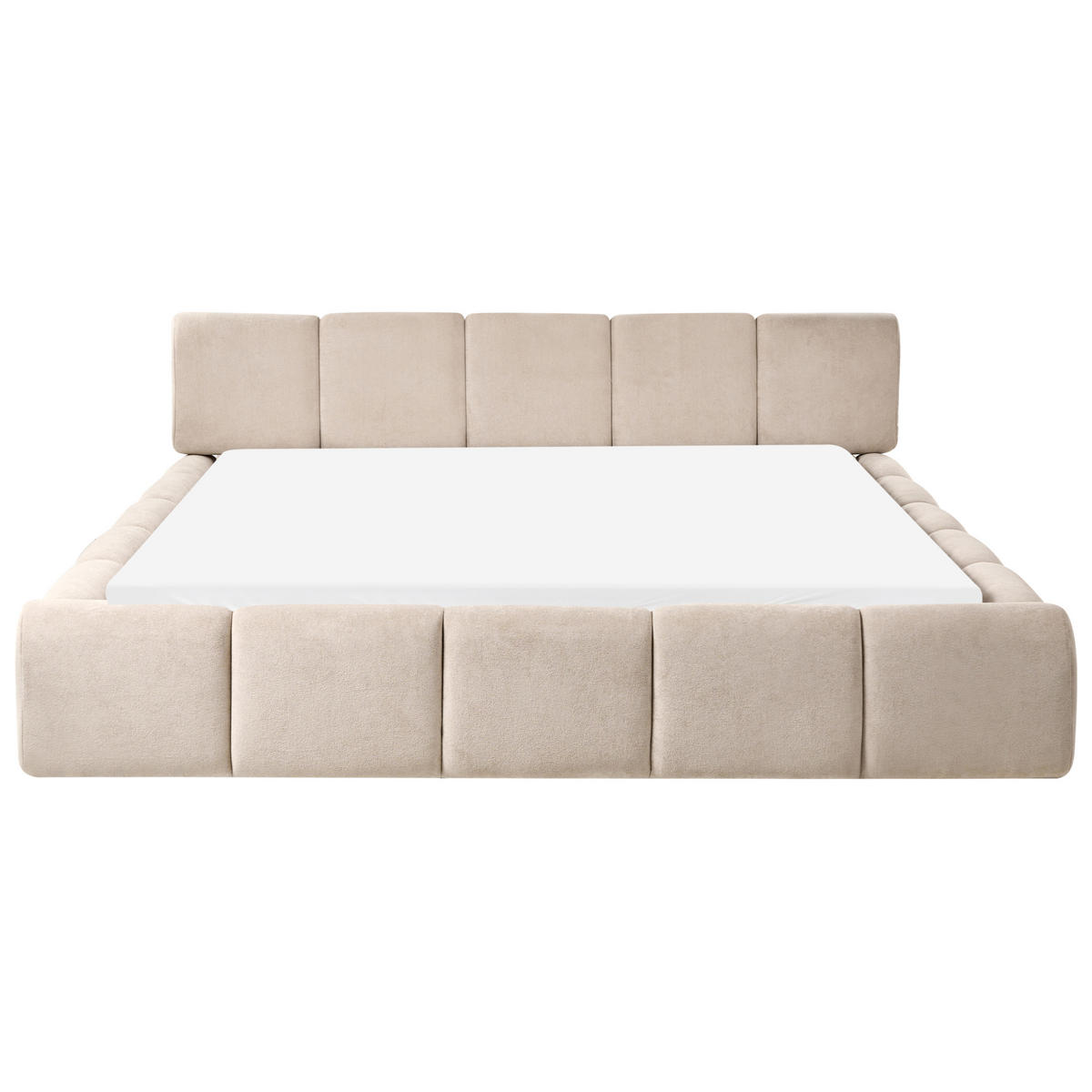 BETT mit Lattenrost 180/200 cm Stoff Taupe Orville - Taupe, Textil (180/200cm) - Beliani