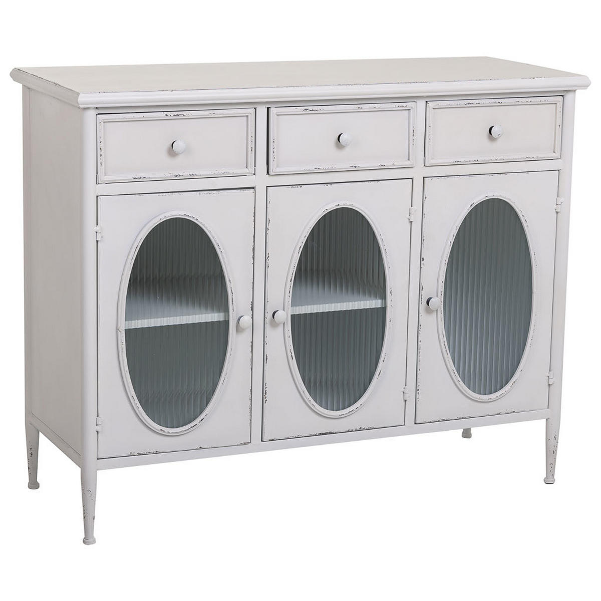 SIDEBOARD aus Metall 100x40x80 cm - Weiß, Metall (100/80/40cm) - Wanderlust