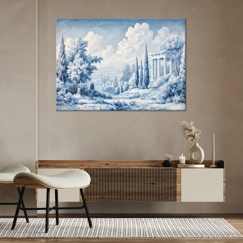 WANDBILD antike landschaft blau - Blau, Textil (60/40cm) - Feeby