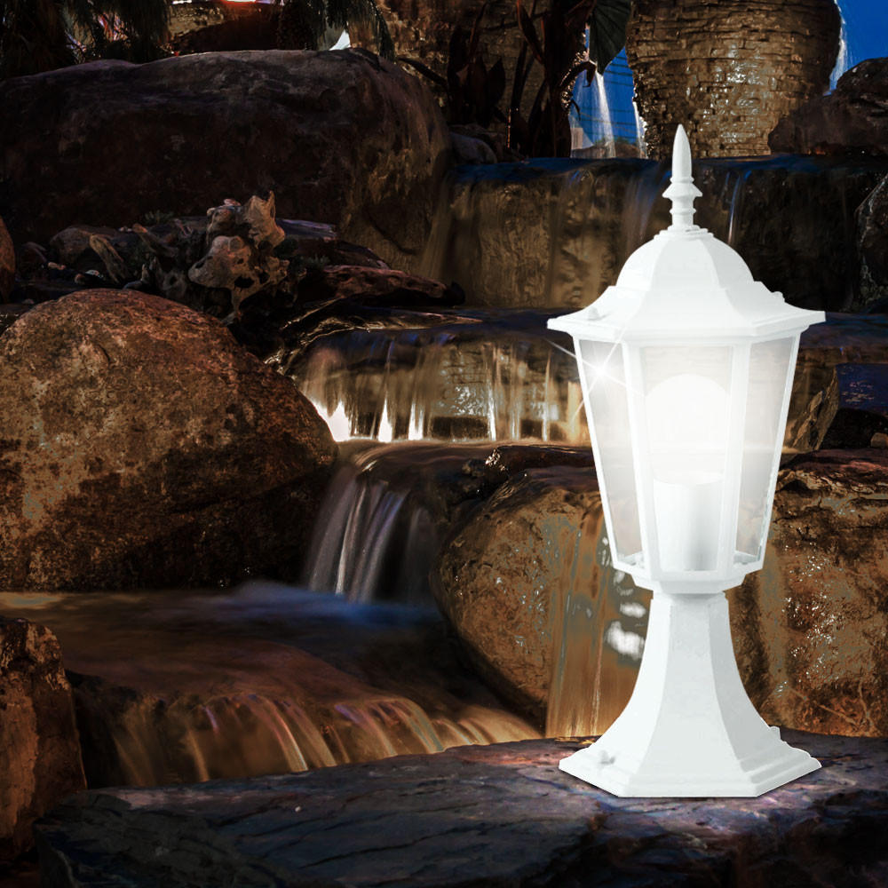 WEGELEUCHTE Design Stehlaterne Weiß - Weiß, Glas (17/17/40.3cm)