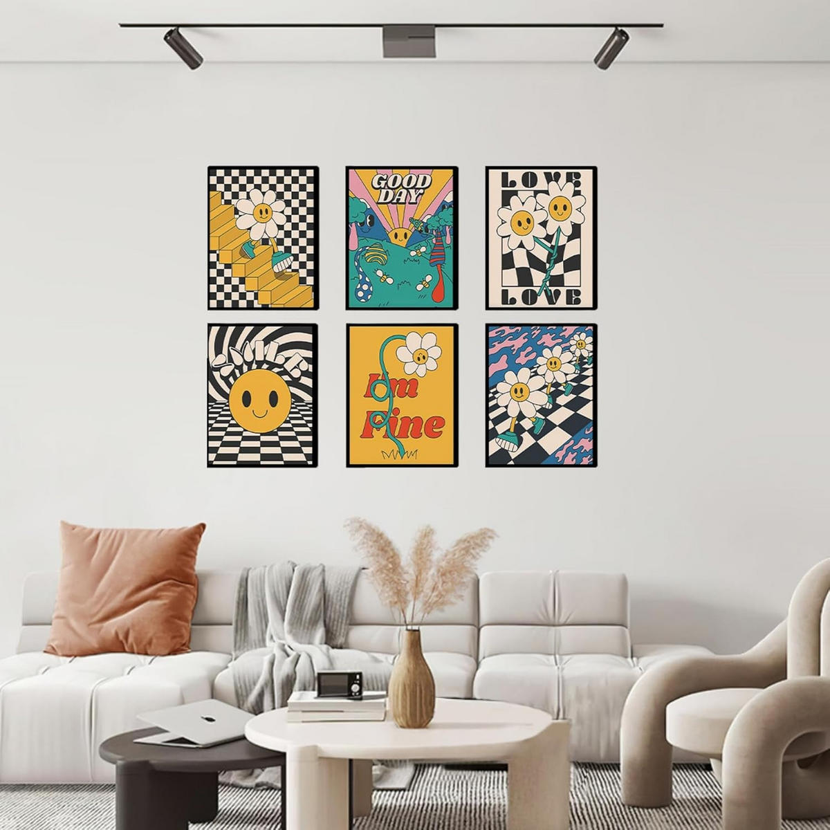 WANDDEKO Cartoon 21x29,7cm 6-teilig Set，rahmenlos - Orange, Textil (30/1cm) - Authentics
