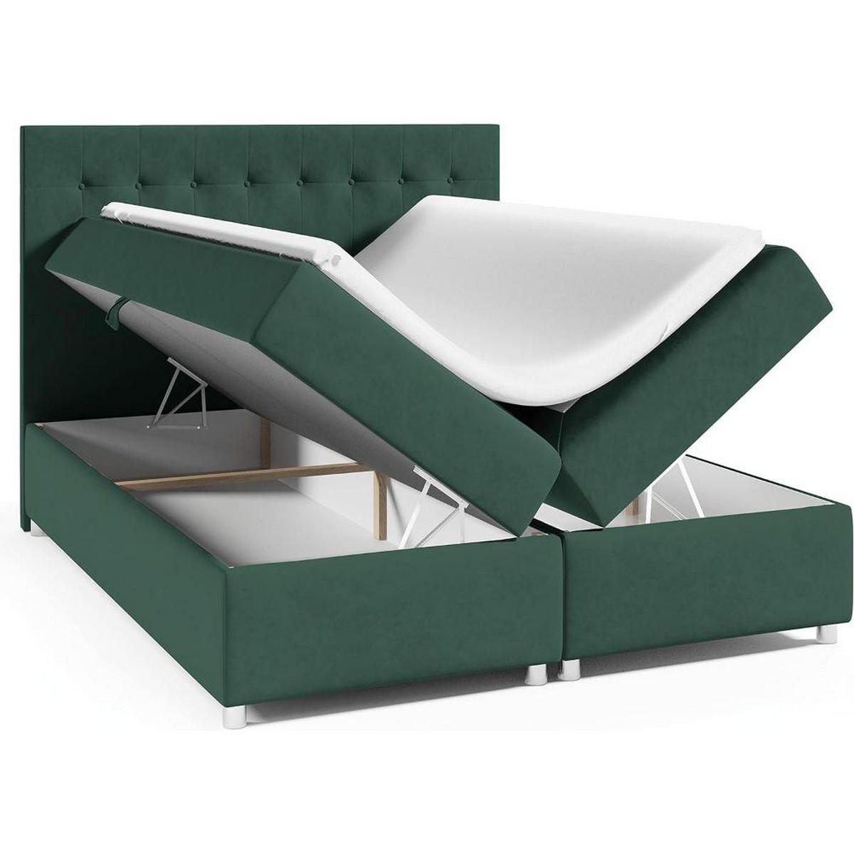 BOXBETT mit Bettkasten Trinity K-6 Bonellfederkern inkl. Topper - Mintgrün, Holz/Holzwerkstoff (200/200cm) - Best For Home