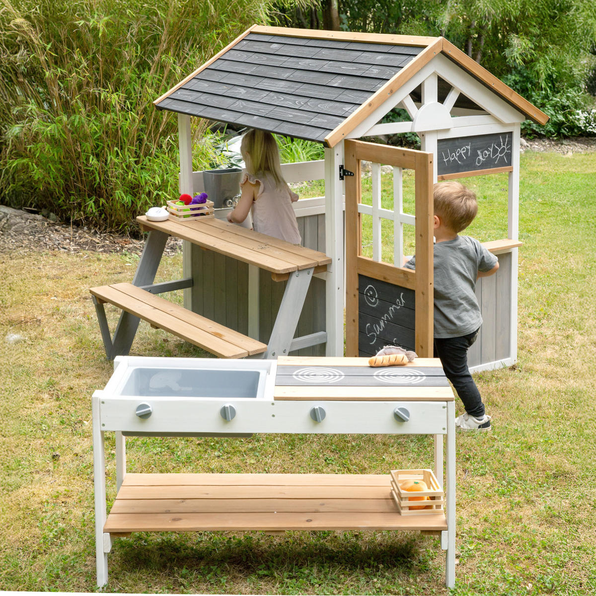 KÜCHENERWEITERUNGSSET für Spielhaus 456067 - Multicolor, Holz (90/51/35cm) - Roba