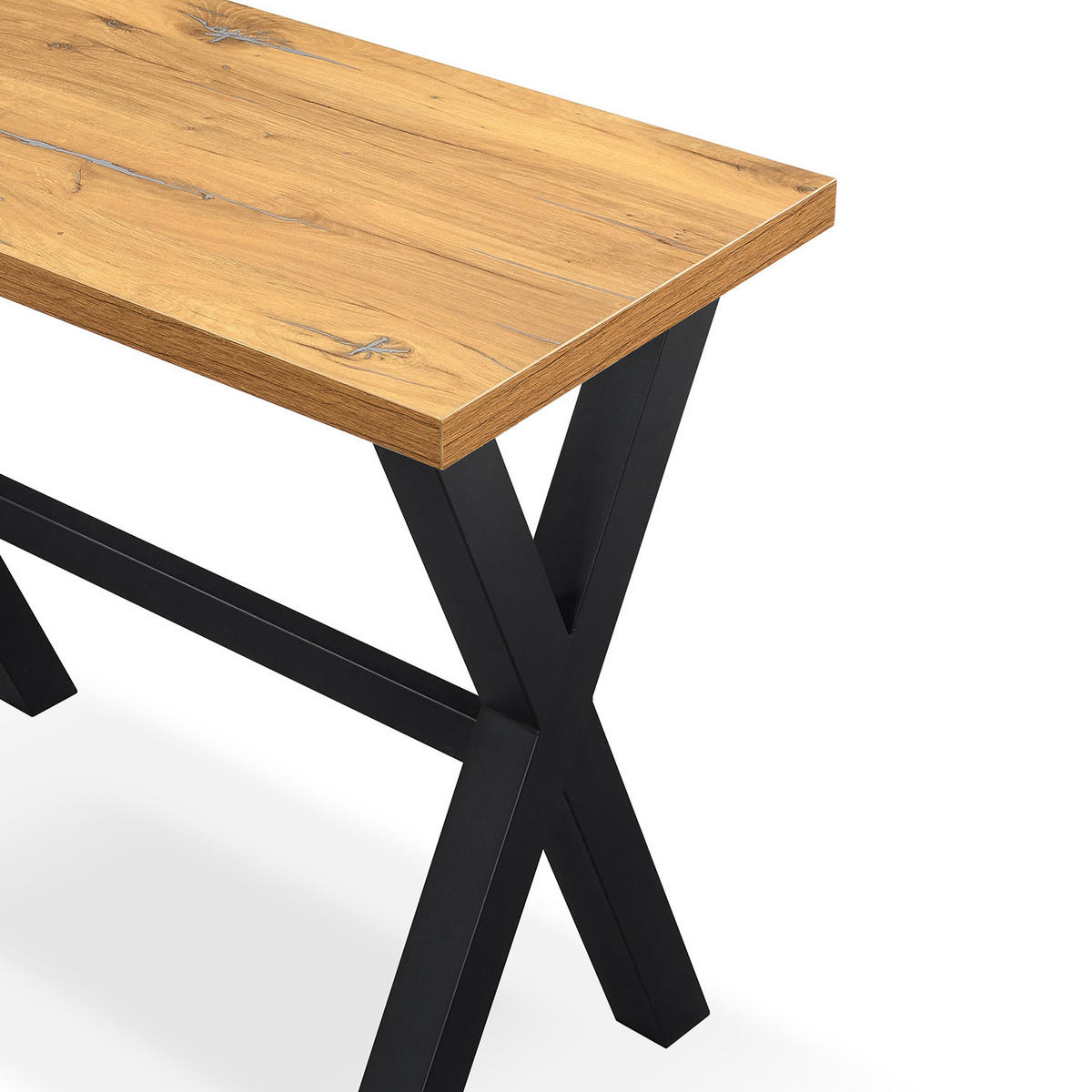 BARTISCH ARNE 120/60/105 cm - Hellbraun/Alteiche, Holzwerkstoff/Metall (60/120/105cm) - DUBI Möbel