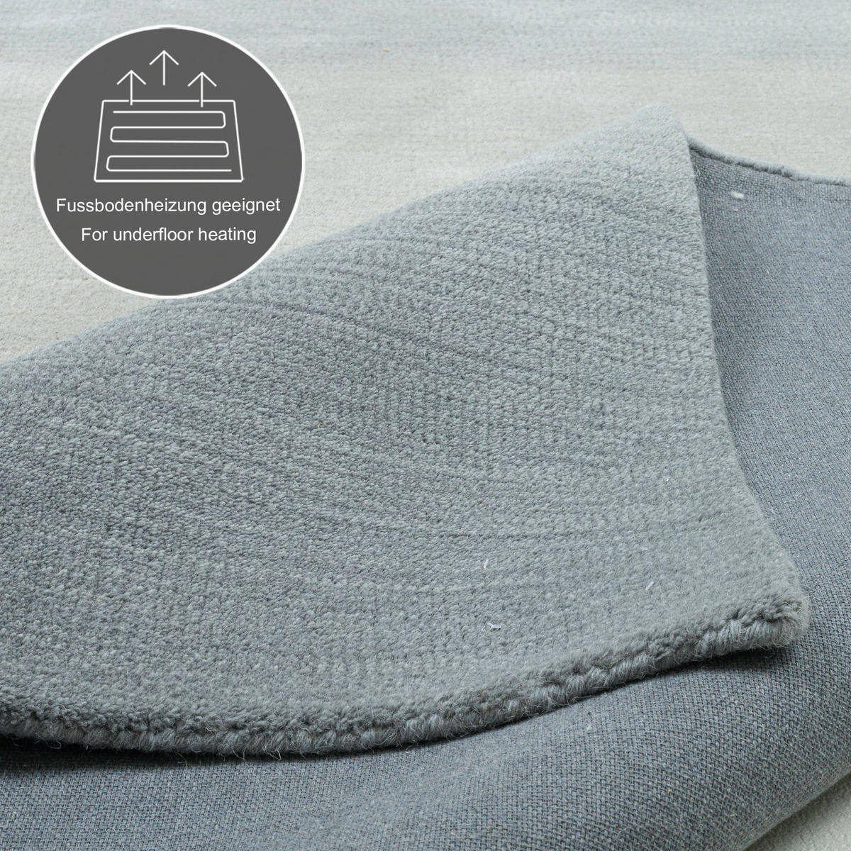 TUFTTEPPICH Wool Comfort 190x290 cm - Grau, Textil (190/290cm) - THEKO