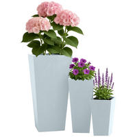 PFLANZKÜBEL 3er Set Grau - Grau, Kunststoff (62cm) - CLP