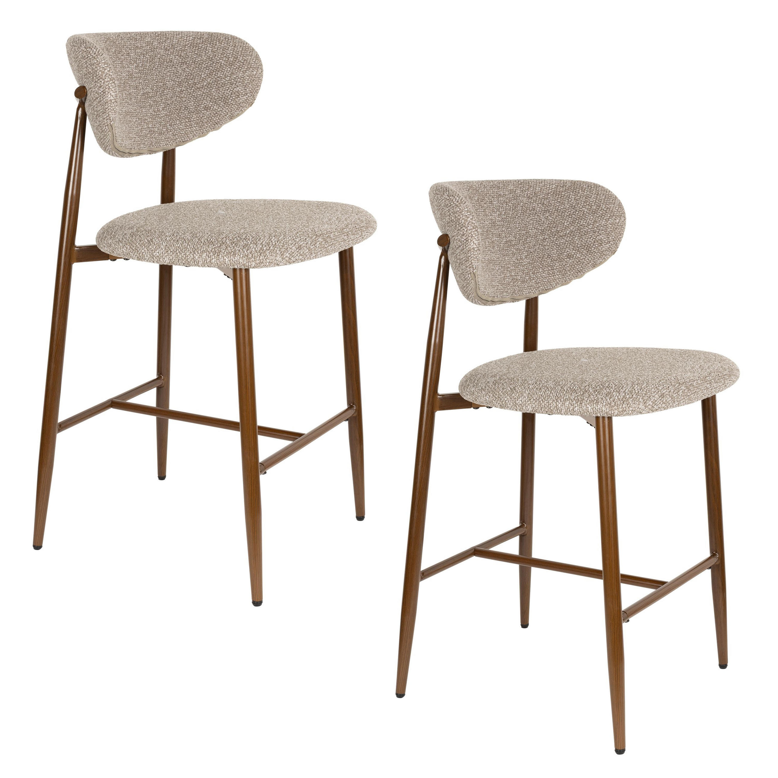 BARHOCKER Noor Rückenlehne 66 cm Taupe - 2 er Set - Taupe, Kunststoff (52/98/55cm) - Housecraft Living