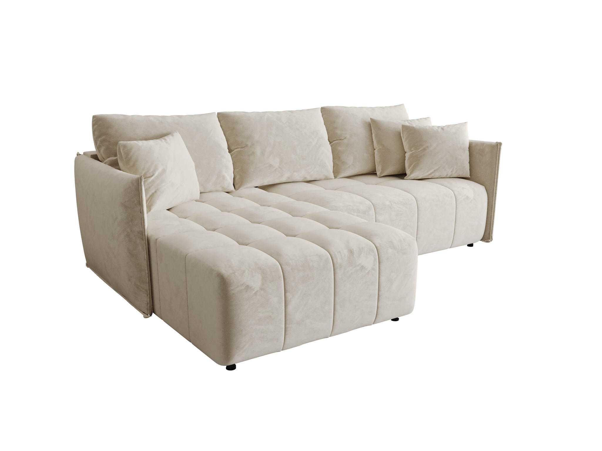 ECKSOFA Treviso - Creme, Holzwerkstoff/Textil (245/185cm) - Fun Möbel