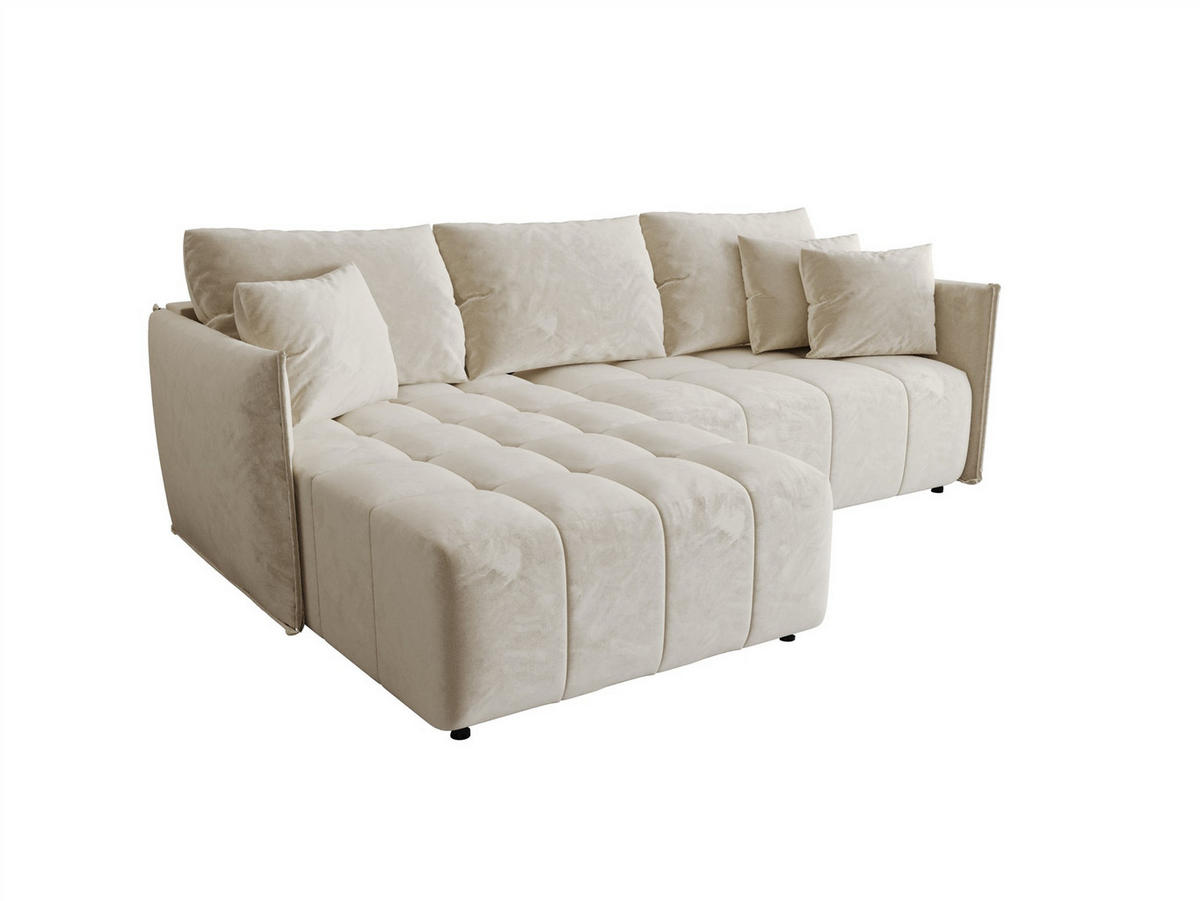 ECKSOFA Treviso - Creme, Holzwerkstoff/Textil (245/185cm) - Fun Möbel