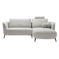 ECKSOFA auf Füßen Kendra 260 cm mit Schlaffunktion, Rechts, Hellgrau - Hellgrau, Holz (180/260cm) - Emporius