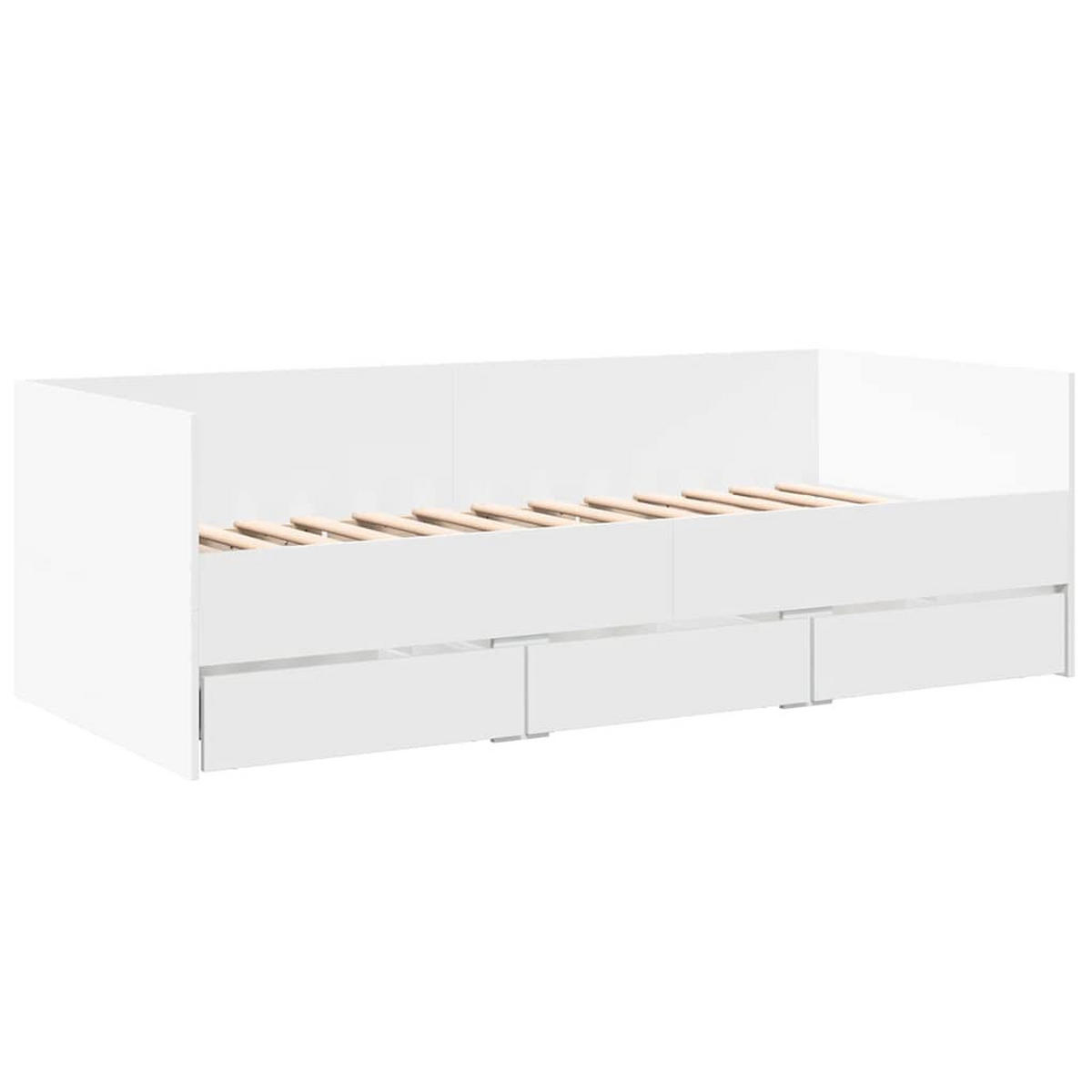 TAGESBETT Mit Schubladen Ohne Matratze Weiss 100/200 Cm - Weiß, Holzwerkstoff (100/200cm) - vidaXL