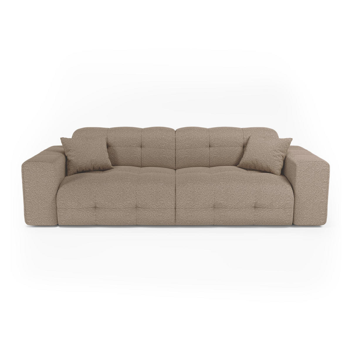 SOFA COCOON Bouclé-Stoff Taupe 230cm - Taupe, Textil (230/85/92cm) - Premium Interiors