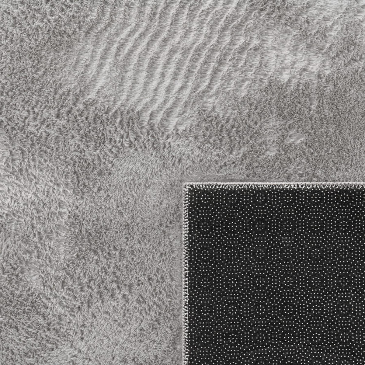 TEPPICH Kurzflor waschbar Einfarbig Wohnzimmer schmutzabweisend Grau 160x220 - Grau, Textil (160/220cm) - KADIMA DESIGN