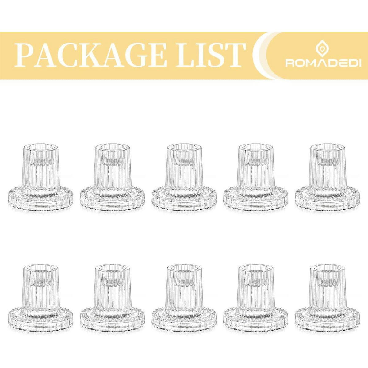 KERZENSTÄNDER 10er Set Glas Transparent 7 cm - Transparent, Glas (5/5/10cm)