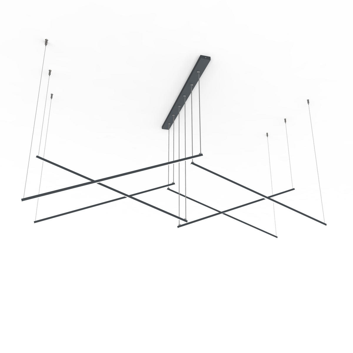 LED-HÄNGELEUCHTE - Anthrazit, Metall (200/100/120cm) - Lumicom