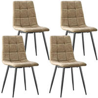 ESSZIMMERSTUHL 4er Set Mikrofaser-Kunstleder Gelblich Braun - Braun, Kunststoff (41.5/88/43cm)