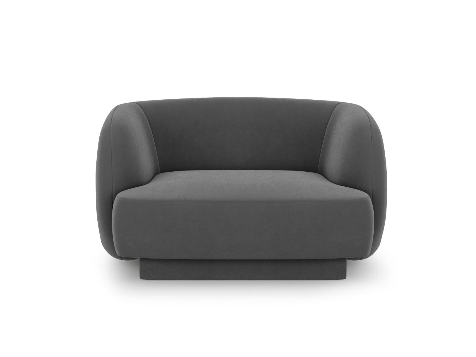 SESSEL Miley aus Samt grau - Grau, Textil (90/70/103cm) - Micadoni