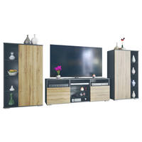 WOHNWAND Davos Eiche Natur - Eichefarben, Holzwerkstoff (329/134/35cm) - Vladon