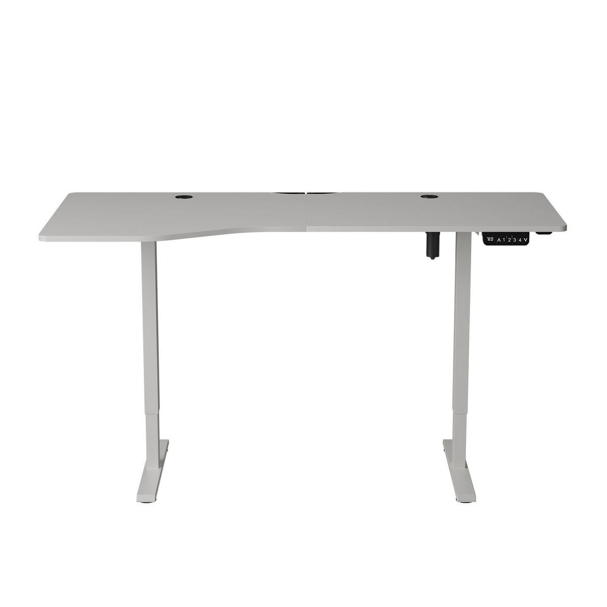 SCHREIBTISCH Office Stand weiß 160x75 cm höhenverstellbar - Weiß, Holz (60/160/117cm) - Juskys