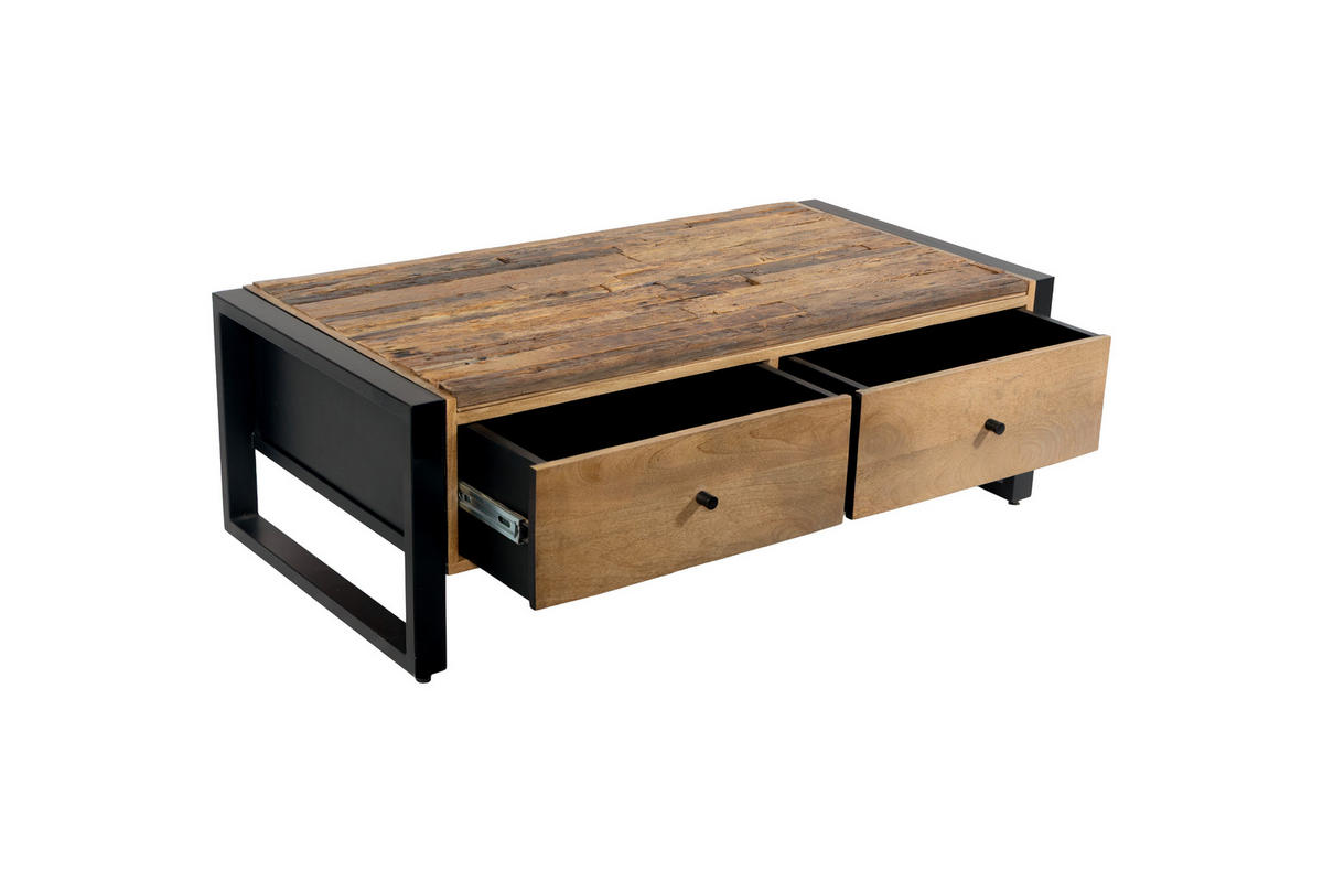 COUCHTISCH Liv Mangoholz Schwarz Matt 40x60x120cm - Schwarz, Holz (120/60/40cm) - DELUKE